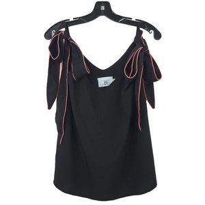 Judith March Tank Top Womens Size S Sleeveless Pink Black Bows Lined